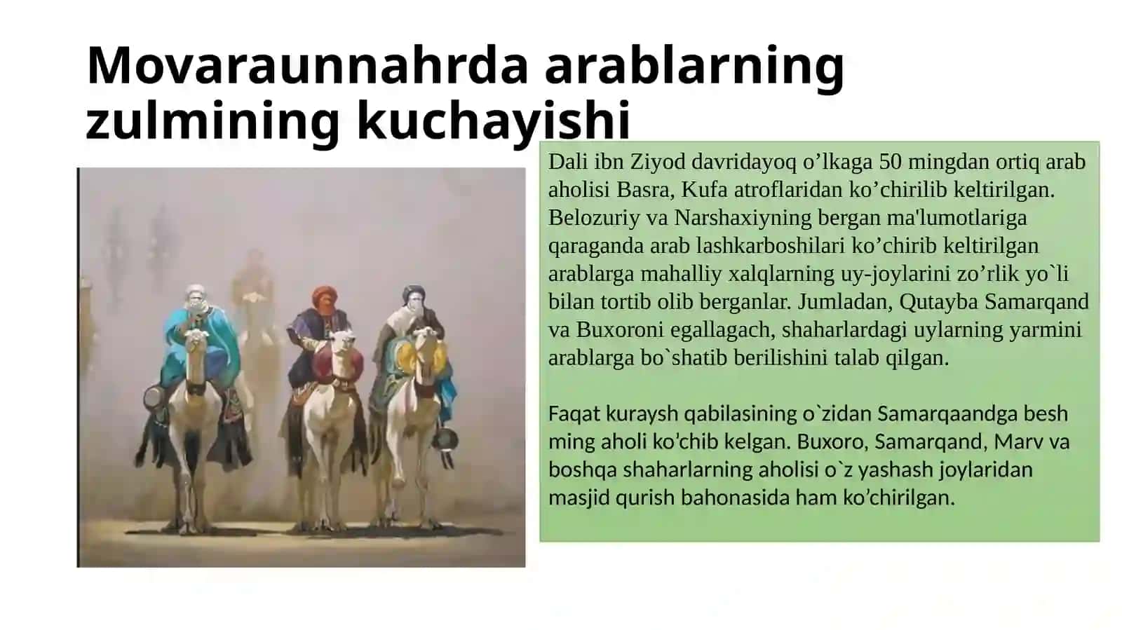 ArabxalifaligidavridaMovaraunnahrvaXurosondagiqo'zg`olonlar 2