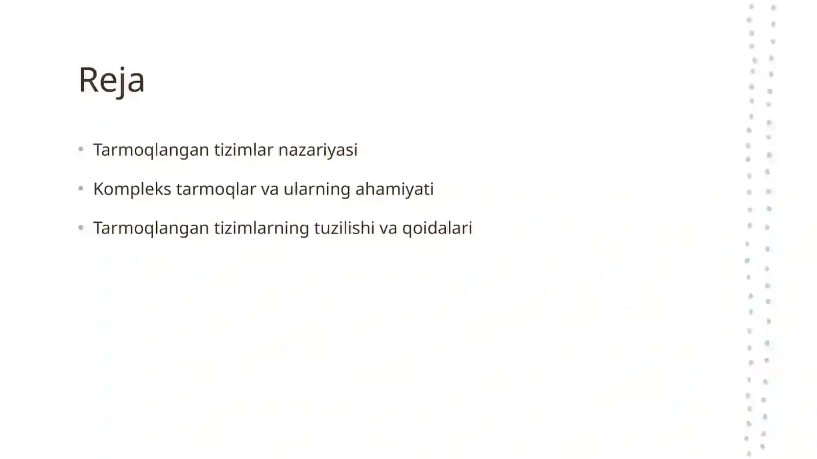 Tarmoqlangan tizimlarning asosiy tushunchalari 2