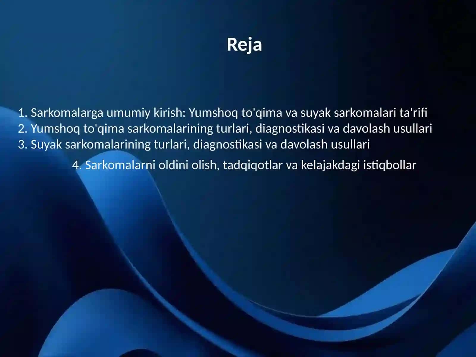 Yumshoq to'qima va suyak sarkomasi. 2