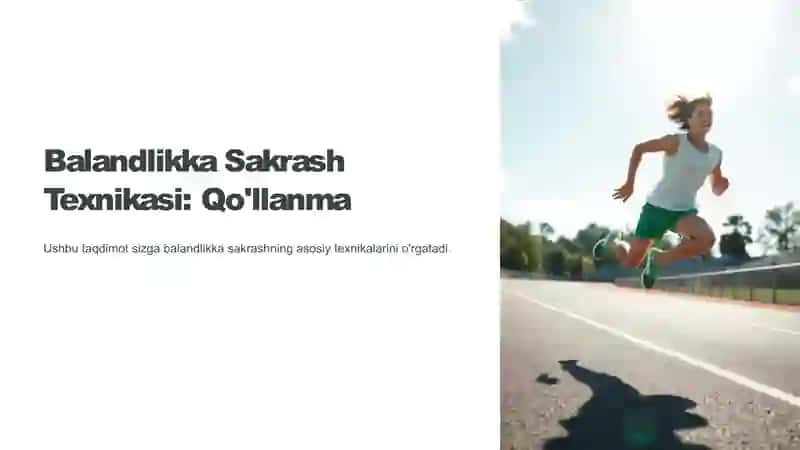 Yugurib kelib balandlikka sakrash texnikasini o'rgatish 2