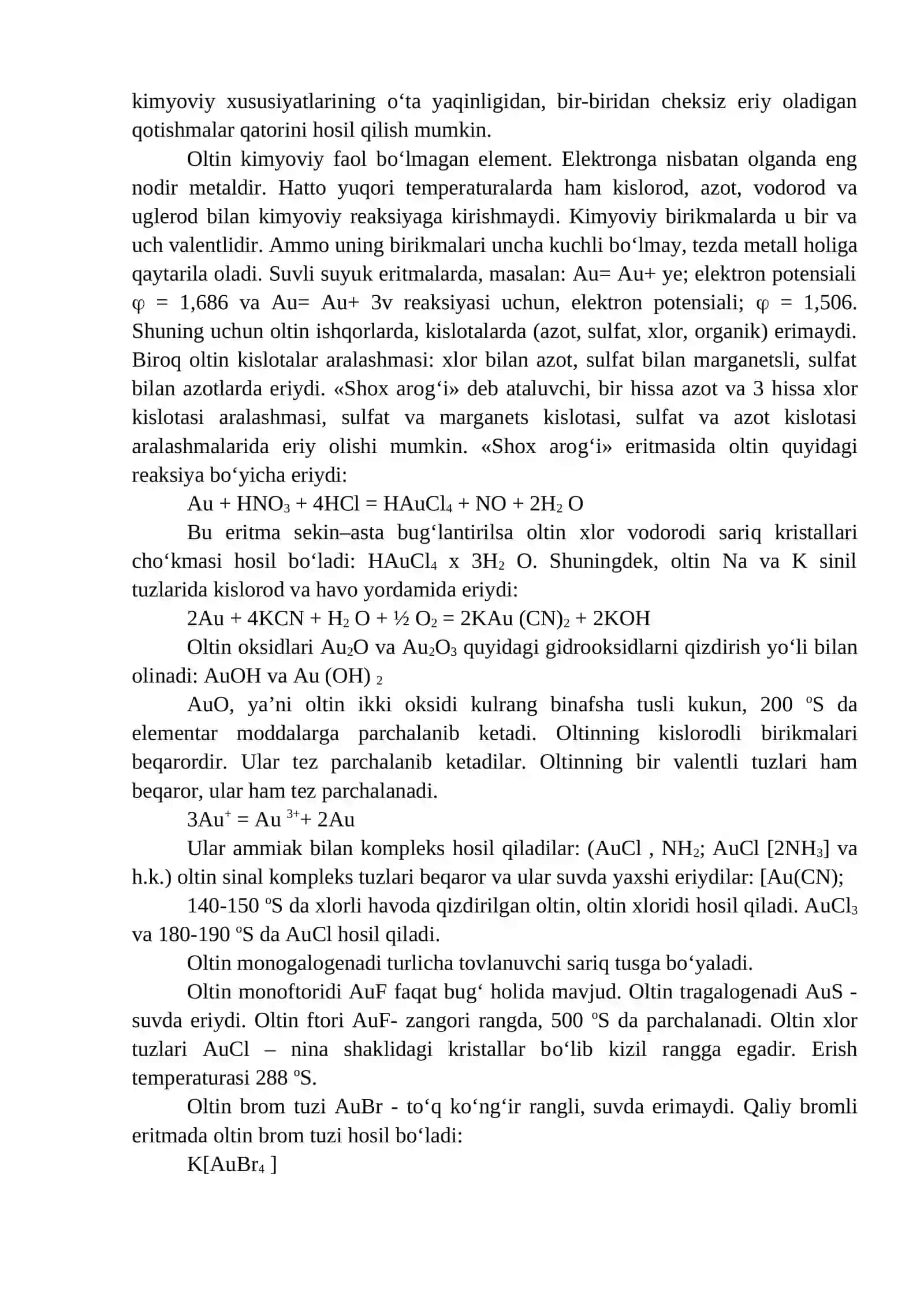Ma’ruza №12. Oltin rudalari konlarining xarakteristikasi 2