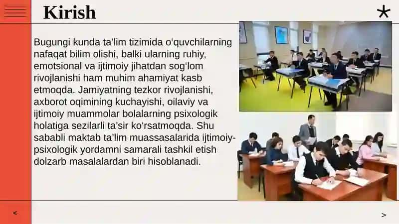 Maktab talim muassasalari ijtimoiy psixologik yordam koʻrsatish 2