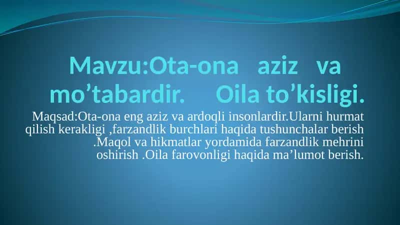 Ota-ona Aziz va Mo'tabardir: Oila To'kisligi 2