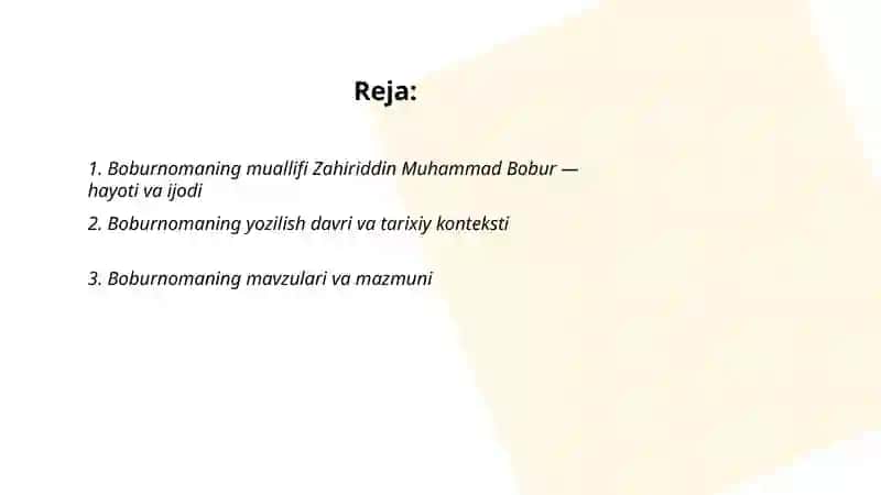 " Boburnoma "asari haqida 2