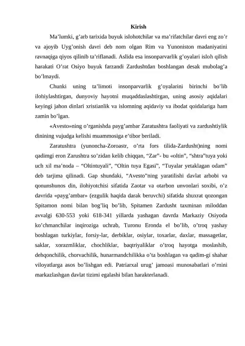 AVESTODA” INSONPARVARLIK G’OYASINING AKS ETTIRILISHI 2