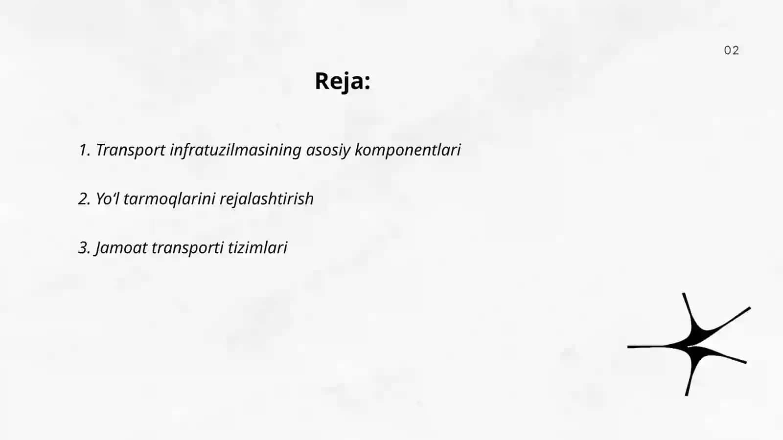 Transport infratuzulmasi bilan bogʻliq asosiy tushunchalar 2