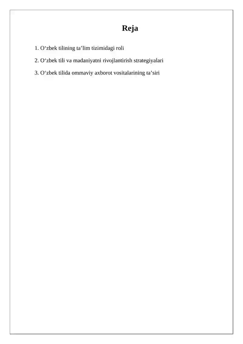 O'zbek Tilini Davlat Tili Sifatidagi Nufuzini Oshirish Bo'yicha Ishlar 2