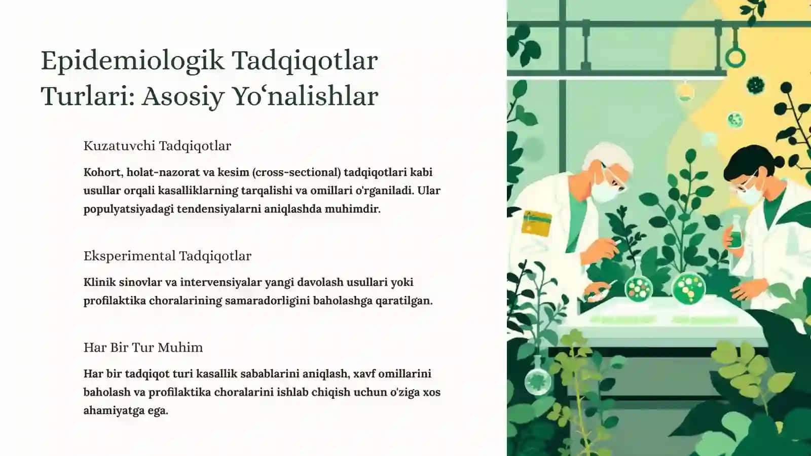 Epidemiologik Tadqiqotlar Turlari, Bosqichlari va Dalillarga Asoslangan Tibbiyot 2