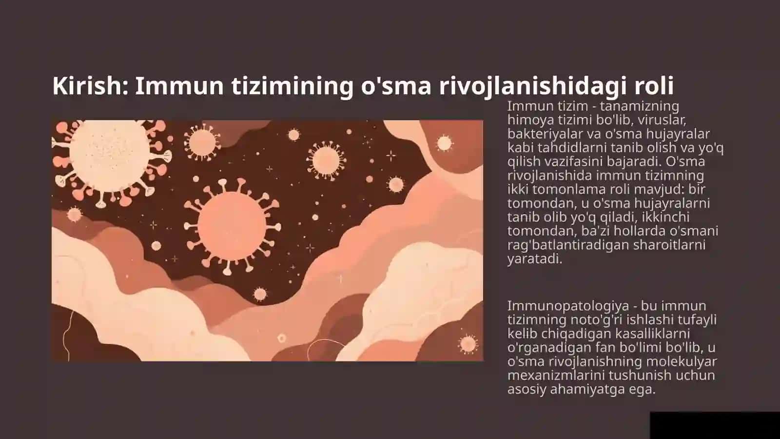 Immunopatologiya va o'sma hujayralar: Molekulyar mexanizmlar 2