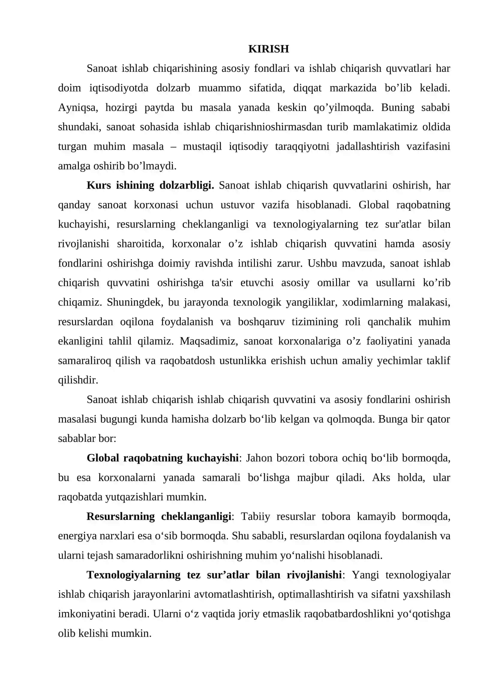 Sanoat ishlab chiqarishining asosiy fondlari va ishlab chiqarish quvvatlari 2