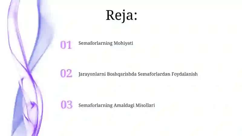 Jarayonlarni boshqarishda semaforlar tushunchasi 2