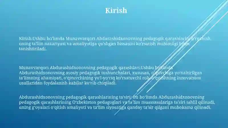 Munavvarqori Abdurashidxonovning Pedagogik Qarashlari 2