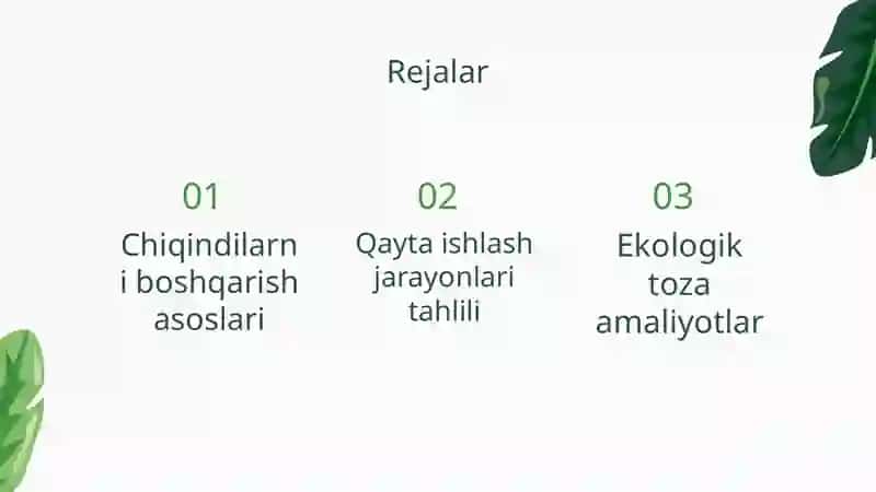 Chiqindilarni boshqarish va qayta ishlash tizimlari 2