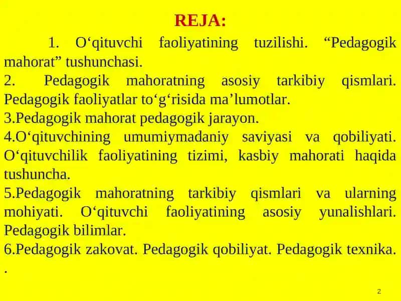 PEDАGОGIK MАHОRАT HАQIDА 2