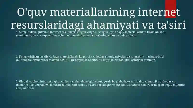 Internet Resurslaridagi OʻQuv Materiallarini Tahlil Qilish 2