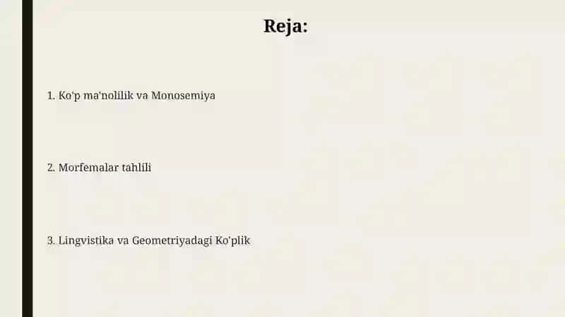 Ko'p ma'nolilik va Monosemiya 2