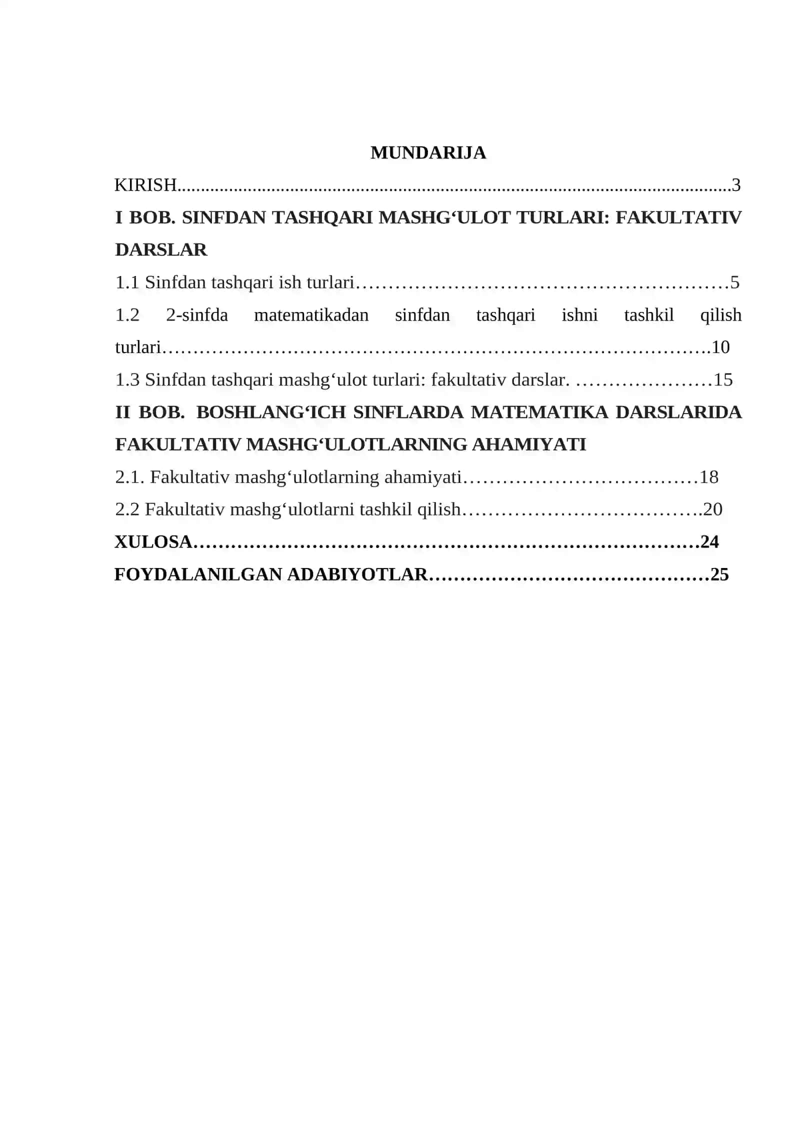 BOSHLANG‘ICH SINFLARDA MATEMATIKADAN SINFDAN TASHQARI ISHLARNI TASHKIL QILISH METODIKASI (2-SINF MISOLIDA) 2