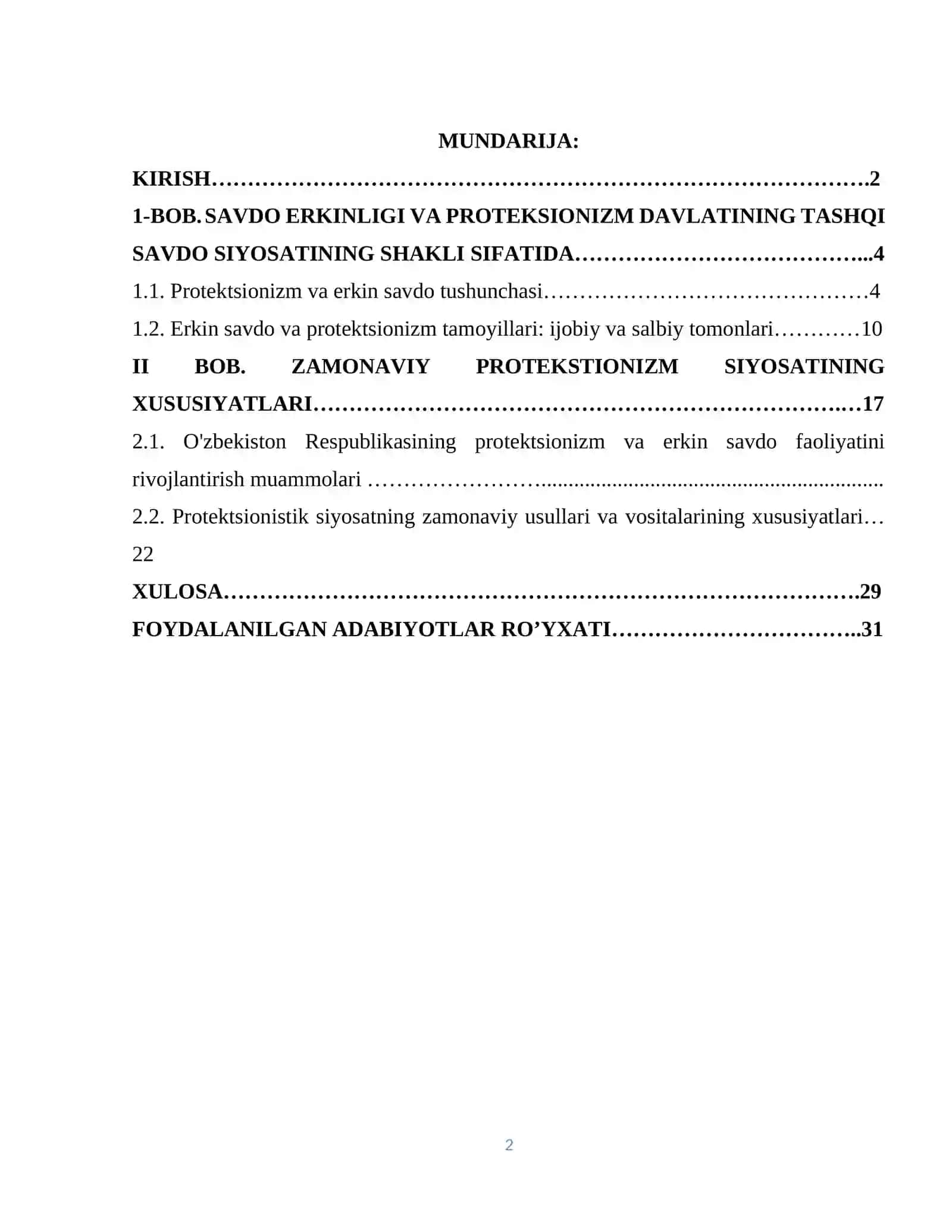 IQTISODIYOT NAZARIYASI KURS ISHI 2