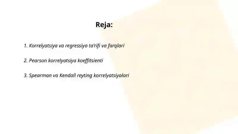 Korrelyatsion va regression tahlil 2