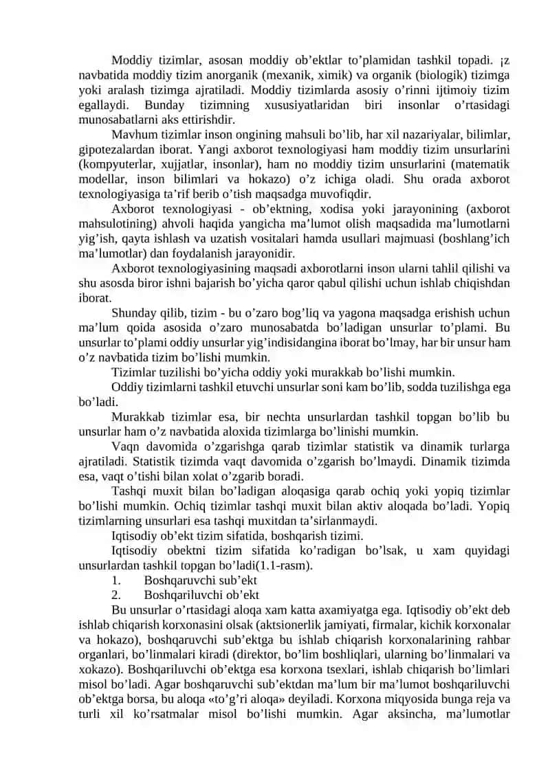 Avtomatlashtirilgan axborot tizimlari 2