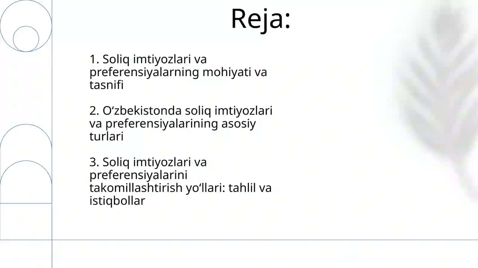 Solig imtiyozlari va preferensiyalarining turlari 2