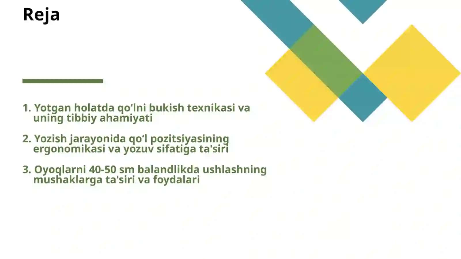 YOTGAN HOLATDA QO’LNI BUKISH VA YOZISH OYOQLAR 40-50 SM BALANDLIKDA 2
