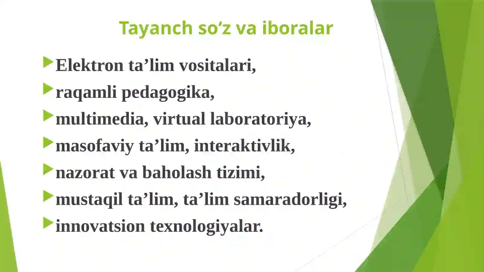 ELEKTRON TA’LIM VOSITALARI, TA’LIM JARAYONINI TASHKIL QILISH 2