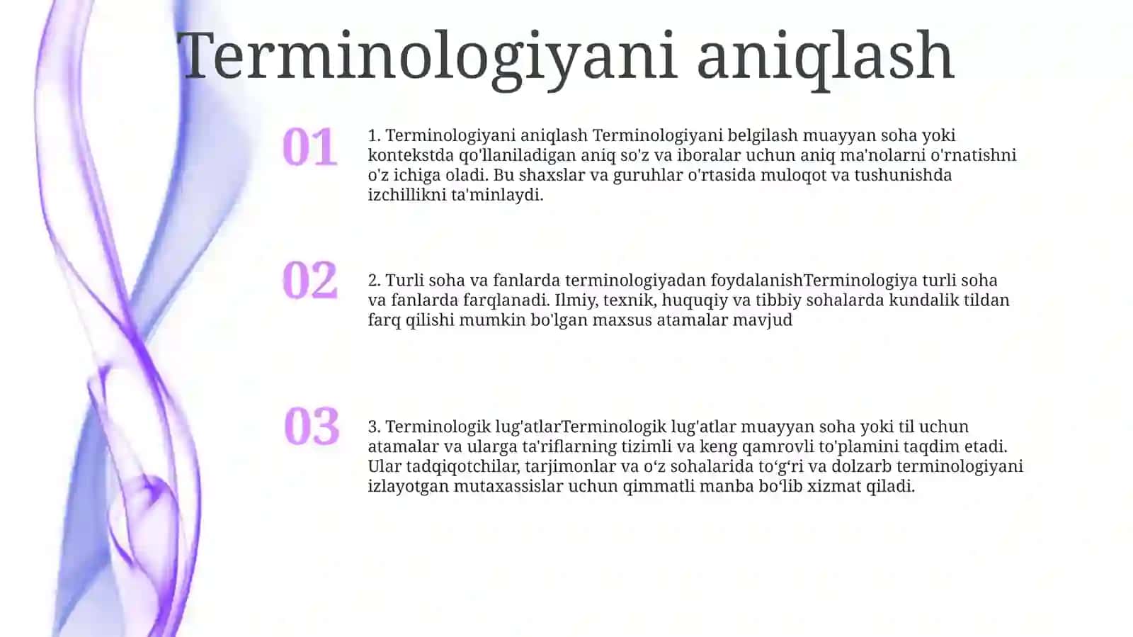 Tilning Turli Soha Va Fanlarda Ishlatilishi. Terminalogik Lug'Atlar 2