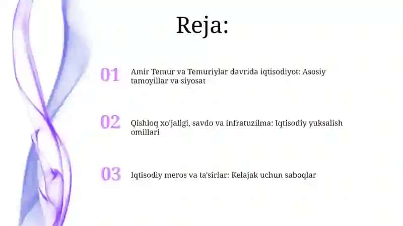 Amir Temur va Temuriylar davridagi iqtisodiy g'oyalar va iqtisodiy siyosat 2