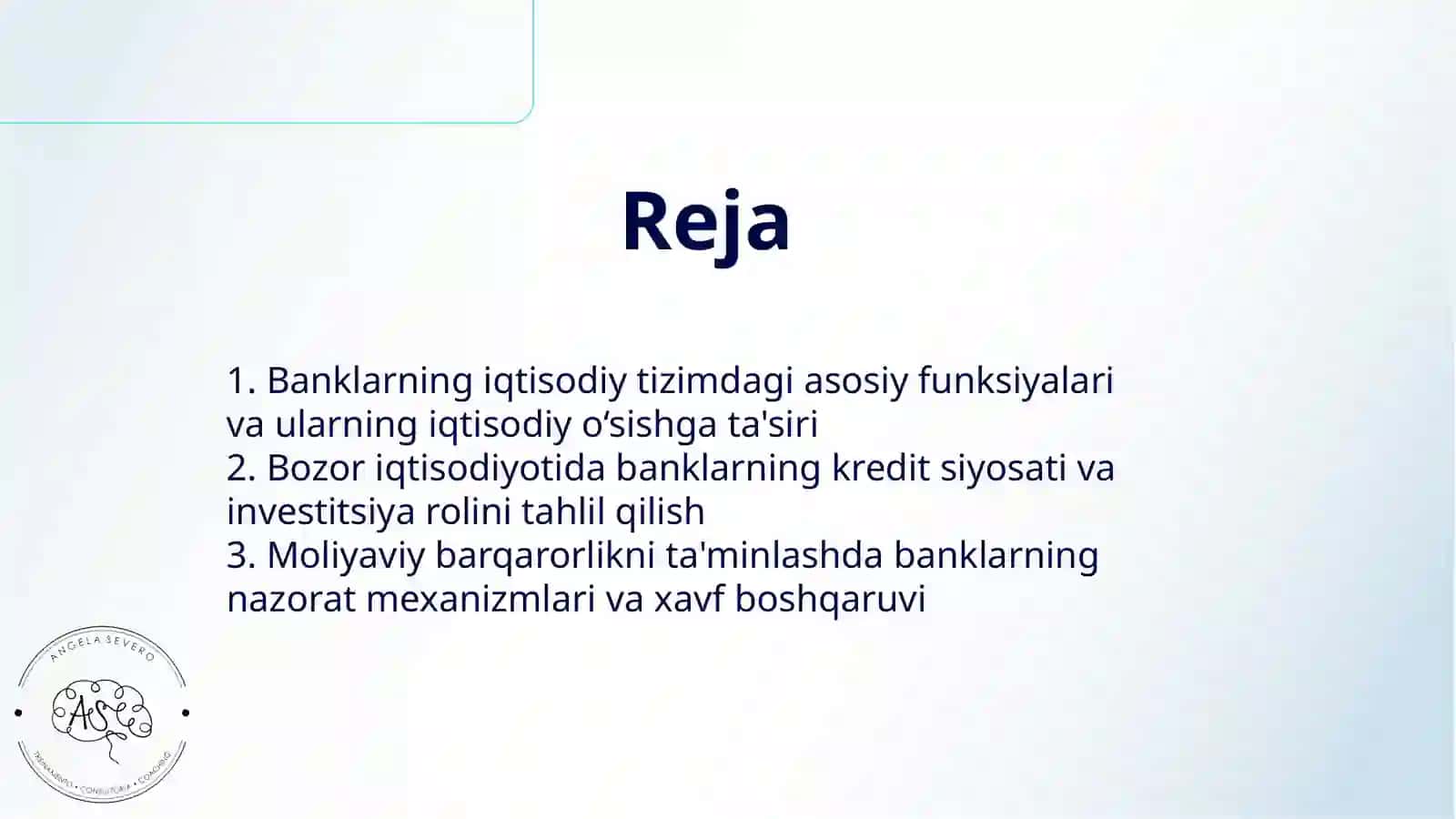 BANKLAR VA ULARNING BOZOR IQTISODIYOTIDAGI RO’LI 2