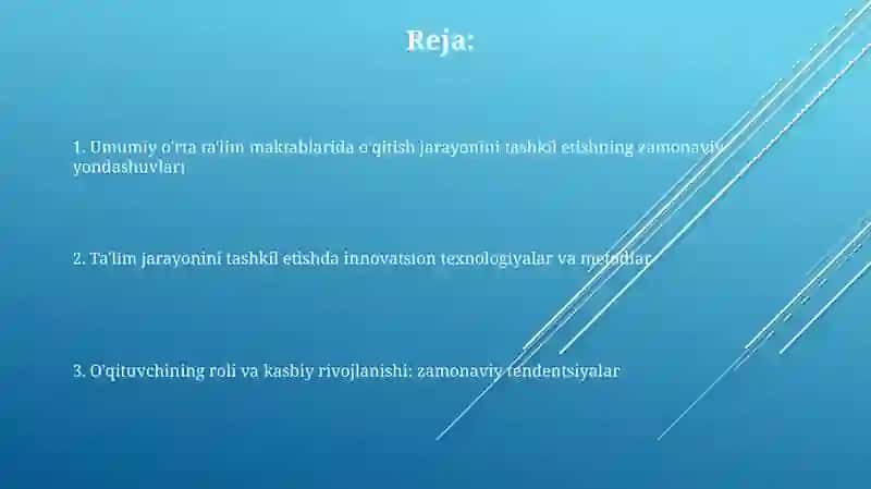 Umumiy orta talim maktablarida o'qitish jarayonlarini tashkil etishga doir zamonaviy yondashuvlar 2