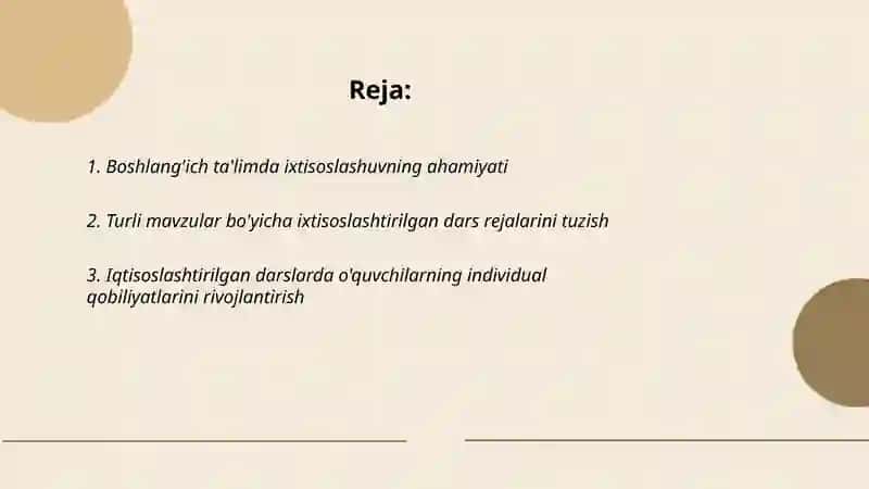 Iqtisoslashtirilgan Boshlangich sinflarda darslarni tashkil etish 2