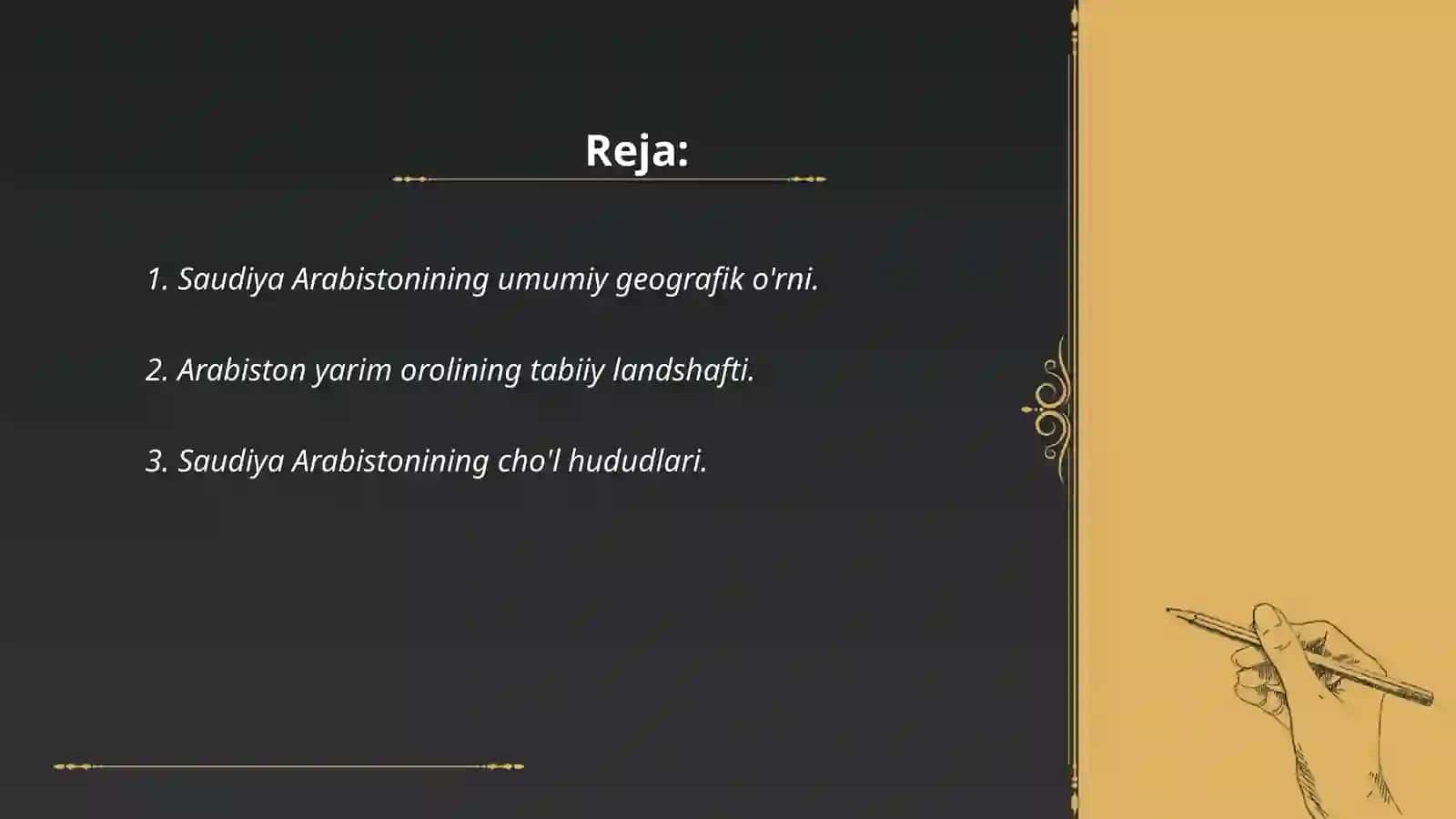 Saudiya Arabistoni geografik tuzilishi aholisi va avtomobil sanoati 2