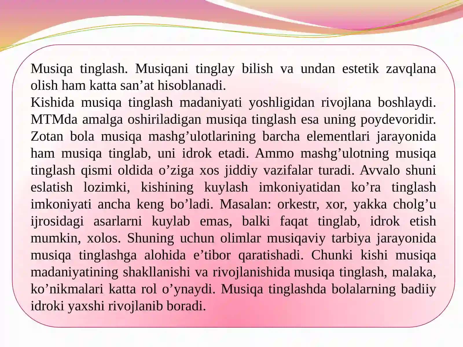 Maktabgacha  yoshdagi  bolalarning  musiqaviy  faoliyati  mazmuni 2