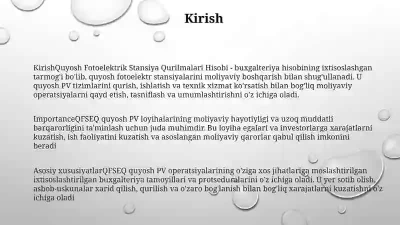 Quyosh Fotoelektrik Stansiyasi Qurilmalari Hisobi 2