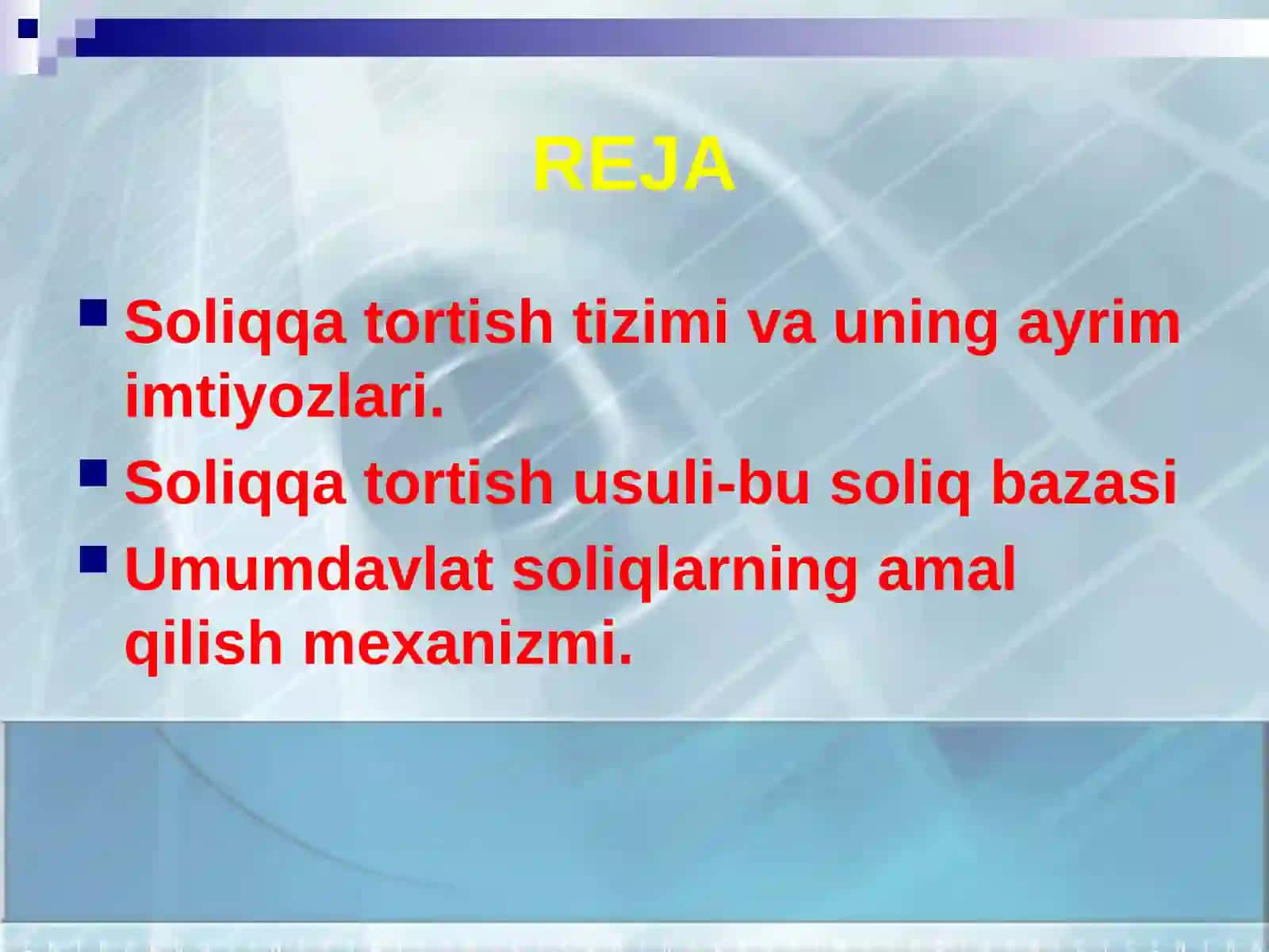 Umumdavlat soliqlarning amal qilish mexanizmi 2