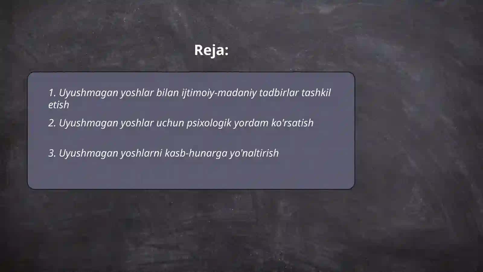 Uyushmagan yoshlar bilan olib boriladigan ijtimoiy-pedagogik ish 2