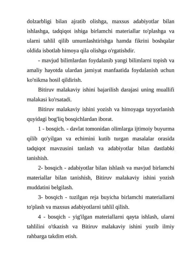 Bitiruv Malakaviy Ishlarini Yozish Metodikasi 2