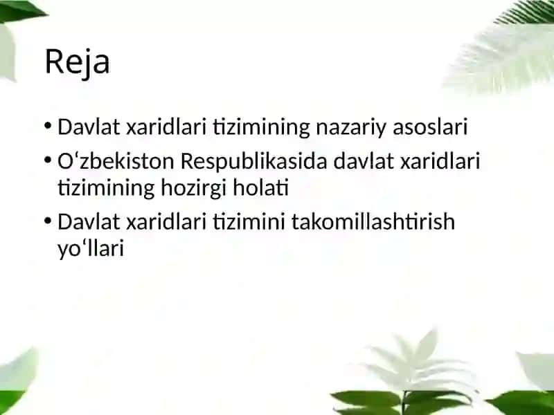 Davlat xaridlari tizimini takomillashtirish yo‘llari 2