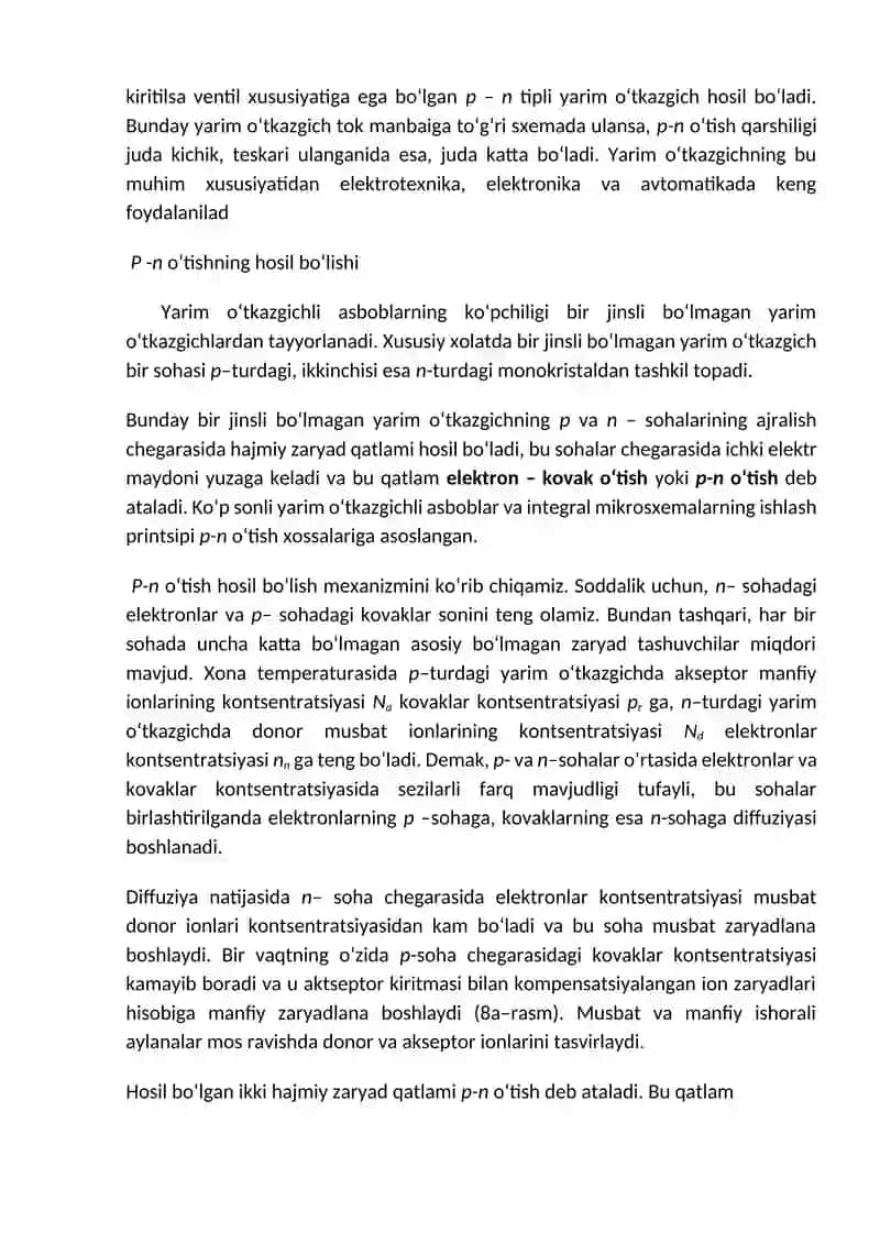 Yarim o‘tkazgichlarga P va N o’tkazuvchanlikni hosil qilish 2