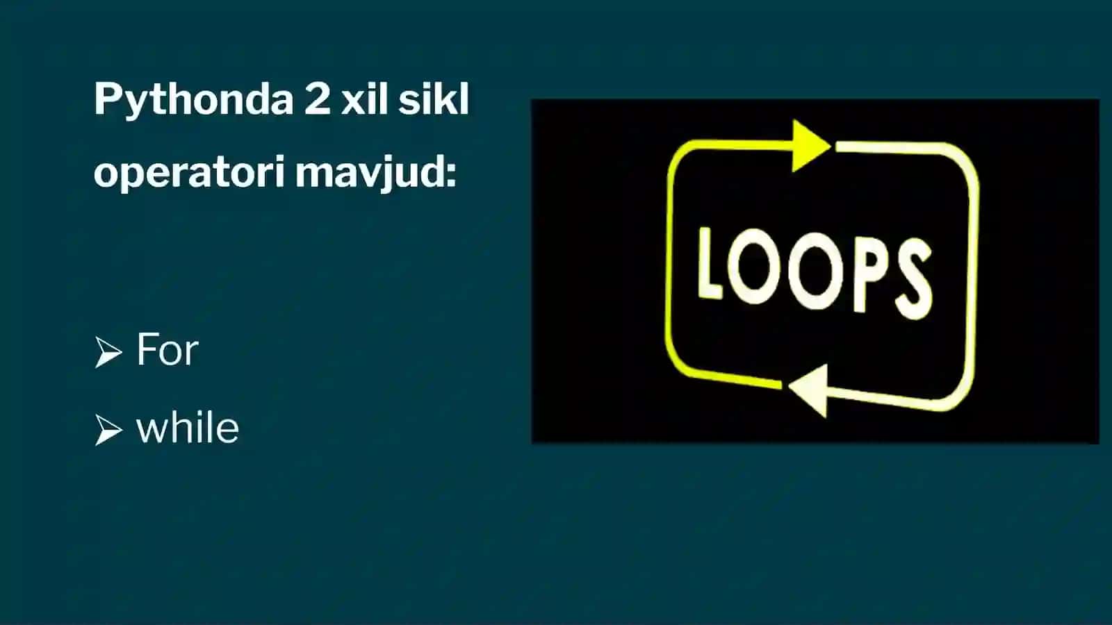 Takrorlash Operatorlari 2