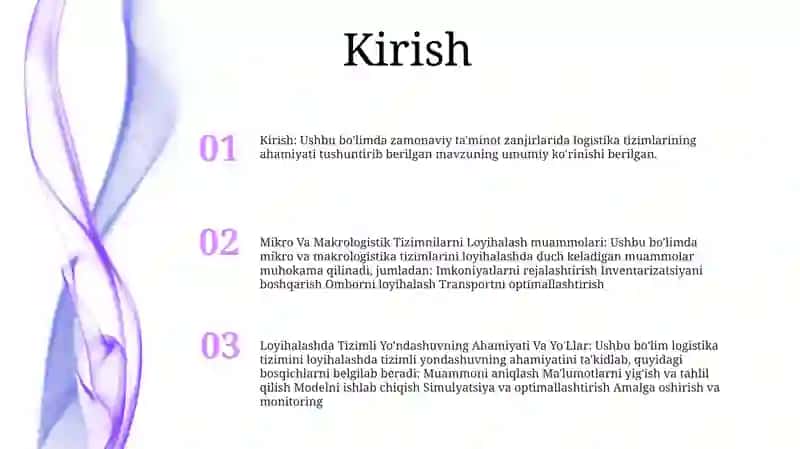 Mikro Va Makrologistik Tizimnilarni Loyihalash Muammolari 2