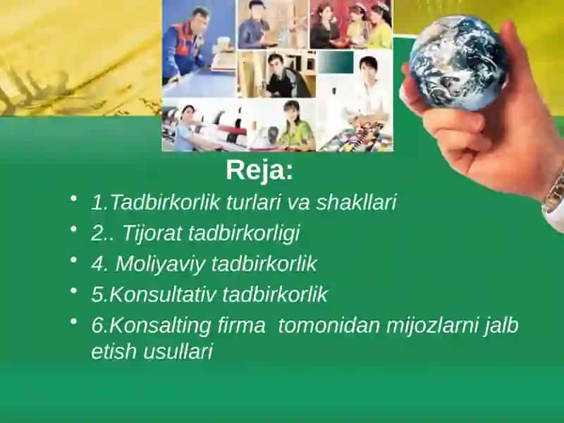 O‘zbekistonda kichik biznes va xususiy tadbirkorlik faoliyatining davlat tomonidan tartibga solinishi.. 2