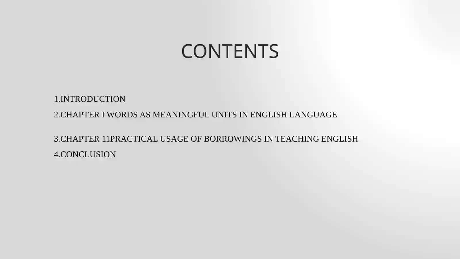 Borrowed words in the English language 2