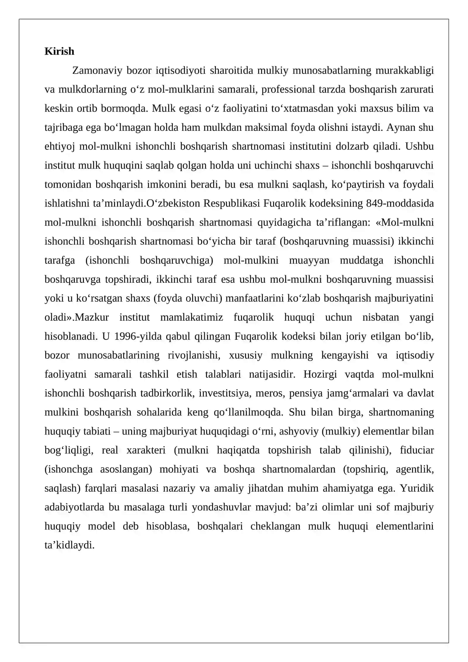 Mol-mulkni ishonchli boshqarish shartnomasi 2