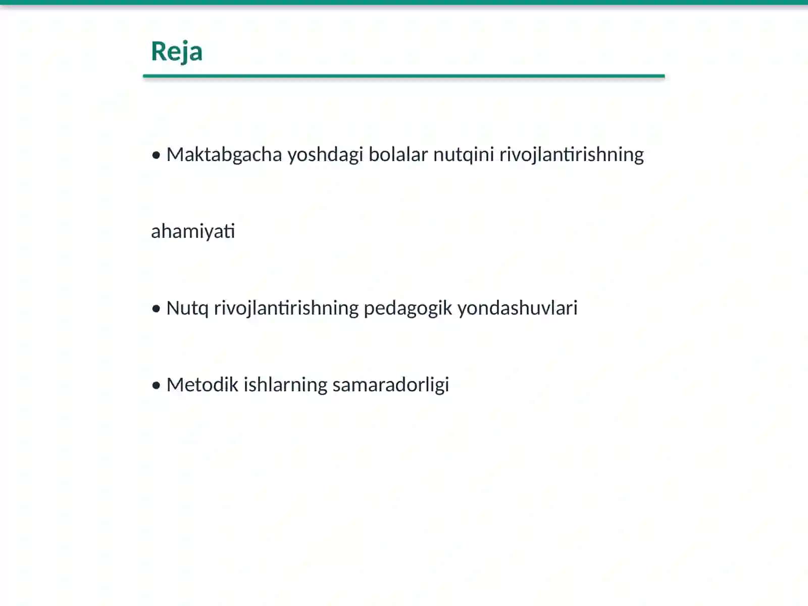 Nutqini rivojlantirishning tashkiliy pedagogik va metodik ishlari 2