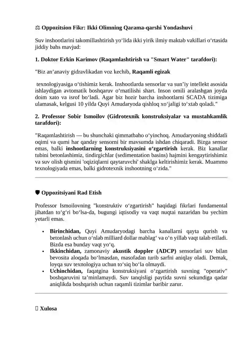 Quyi Amudaryodagi Kanallardan Suv Olish Inshootlarining Ish Rejimini Takomillashtirishning Strategik Tahlil 2