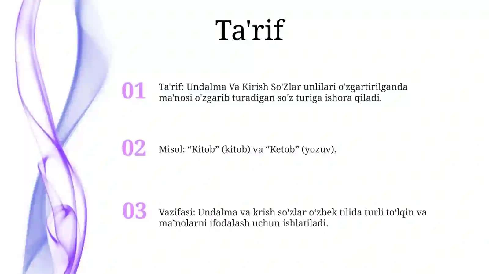 Undalma va Kirish So'zlar 2