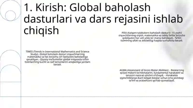 TIMSS, Pisa, Agma.Talis Xalqaro Baholash Dasturlariiga Doir Test Namunalari Bilan Tanishtirish 2