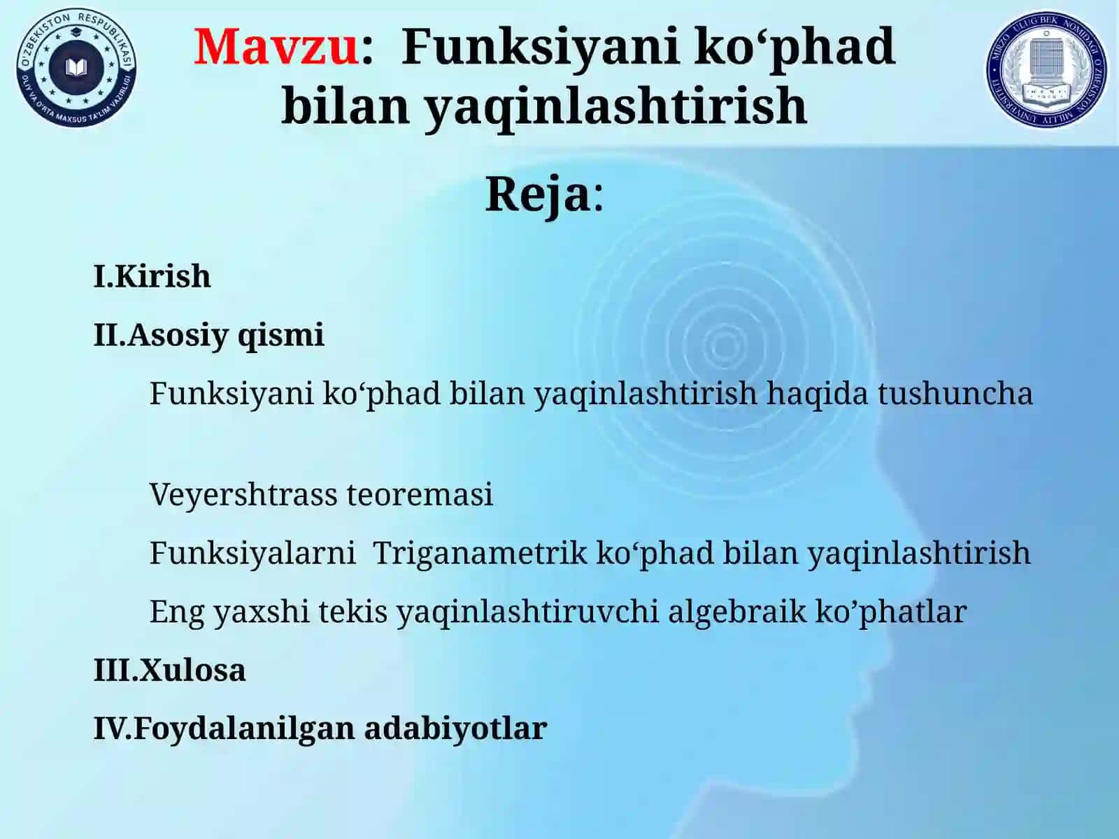 Funksiya Analizi: Funksiyani koʻphad bilan yaqinlashtirish 2
